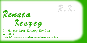renata keszeg business card